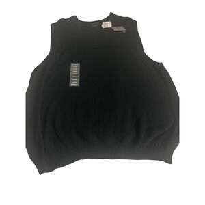 IZOD Mens Black Mercerized Cotton V Neck Sweater Vest Large NWT (832)